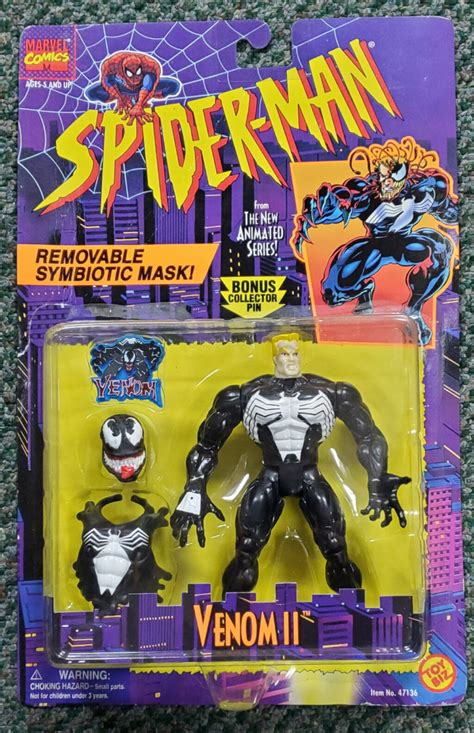 Toy Biz Spider Man The Animated Series Venom Ii Action Figure Mint On Card The Toys Time Forgot
