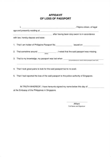 Affidavit Of Loss Of Passport Philippines Kulturaupice