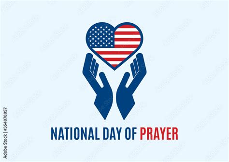 National Day Of Prayer Vector American Flag Heart Shape Vector Hands