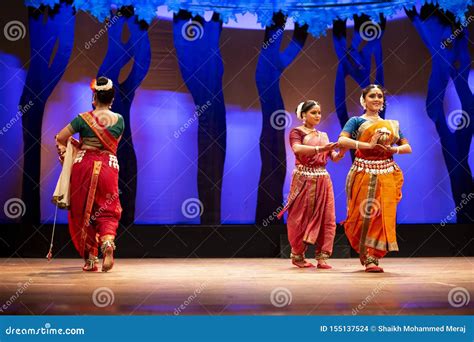 Indian Folk Dance Indian Classical Odissi Dancer Performing At Stage