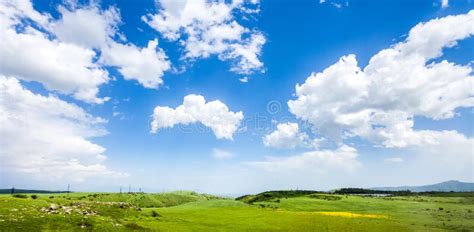 Meadow Hills And Blue Sky Stock Image Image Of Farm 80665651