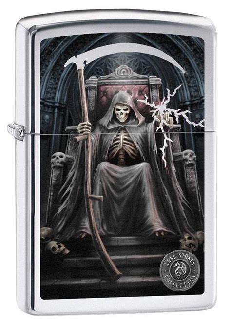 Zippo Lighter Anne Stokes Grim Reaper High Polish Chrome 78387