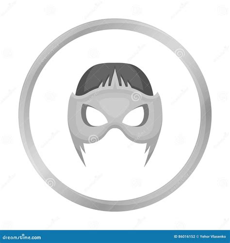 Full Head Mask Icon In Monochrome Style Isolated On White Superhero S