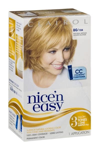 Clairol Nice N Easy 8g104 Natural Medium Golden Blonde Permanent Hair Color Hy Vee Aisles