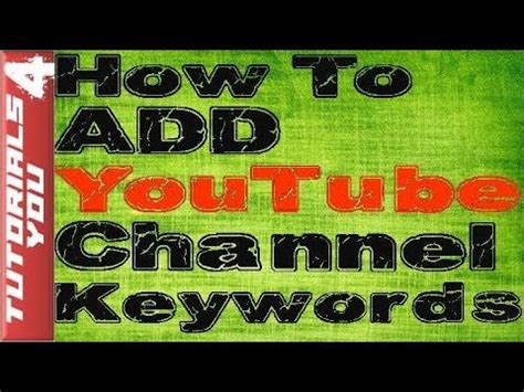 Why are channel keywords important? How to add YouTube Channel Keywords Tags | Ranking Your ...
