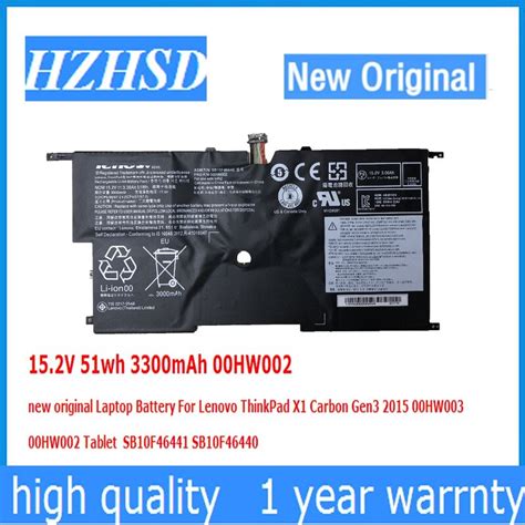 152v 51wh 3300mah 00hw002 00hw003 Original Laptop Battery For Lenovo