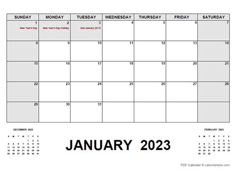 Free Printable 2023 Calendar With Holidays Premium Template 27482