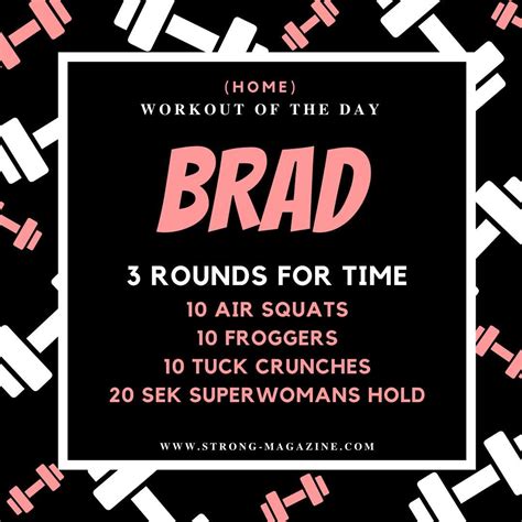 Strong At Home Wod Für Ladies 𝓑𝓻𝓪𝓭 ⁣ 3 Rounds For Time Wie Schnell