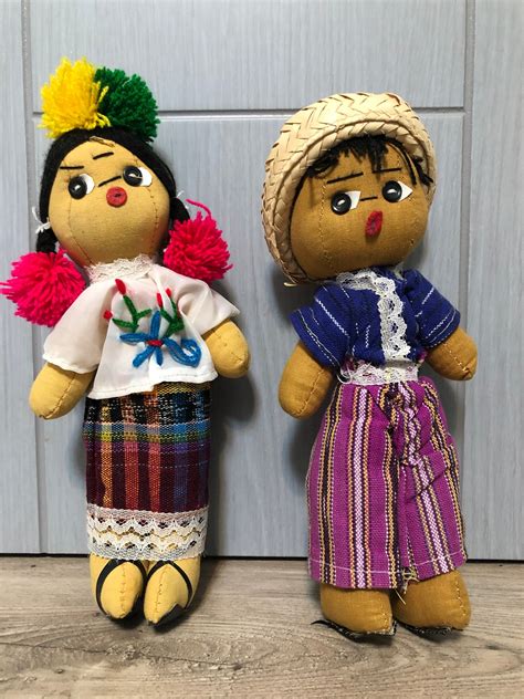 Hand Made Mexican Dolls Traditional Mexican Dressed Made In Etsy
