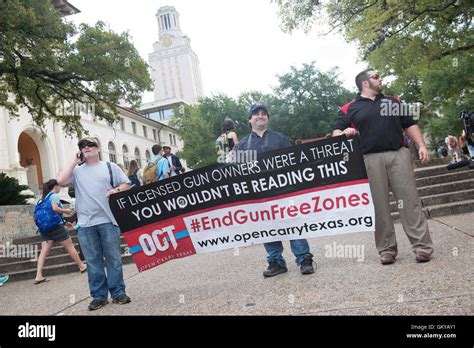 Open Carry Advocates Rally For The Campus Carry Law At The University Of Texas At Austin Texas