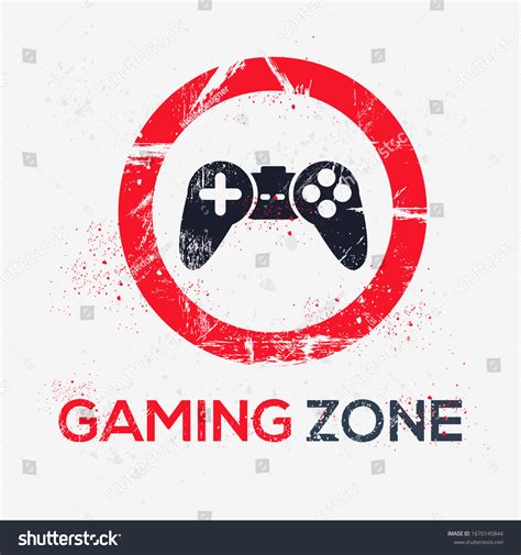 Warning Sign Gaming Zone Vector Illustration Stock Vector Royalty Free