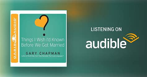Things I Wish Id Known Before We Got Married By Gary Chapman Audiobook