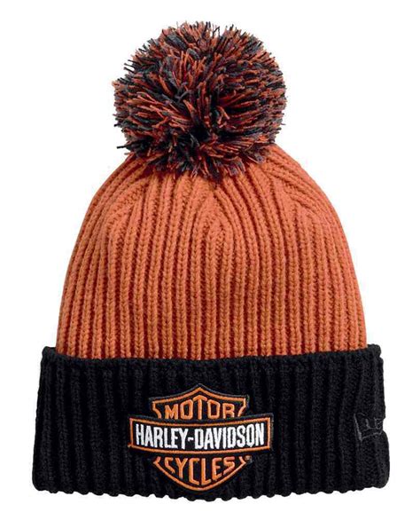 Harley Davidson Homme Bonnet Bandana Pom Orange Vm