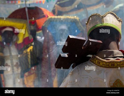 Ethiopian Orthodox Priests Procession Celebrating The Colorful Timkat