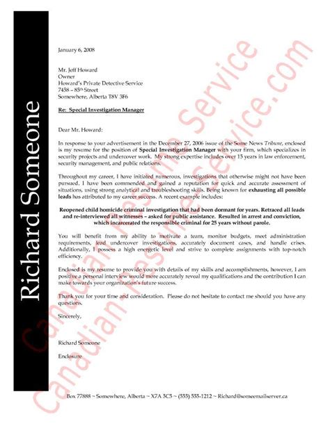 Law Enforcement Professional Cover Letter Example Sample Cover