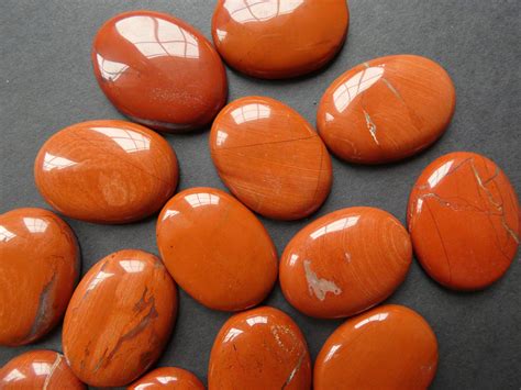 40x30mm Natural Red Jasper Cabochon Oval Stone Polished Gem Natural