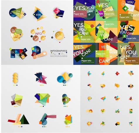 Mega coleção de layouts geométricos abstratos coloridos Vetor Premium