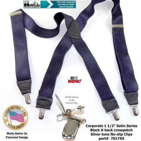 Holdup Suspender Company Steel Blue Satin Finish Corporate Series Susp
