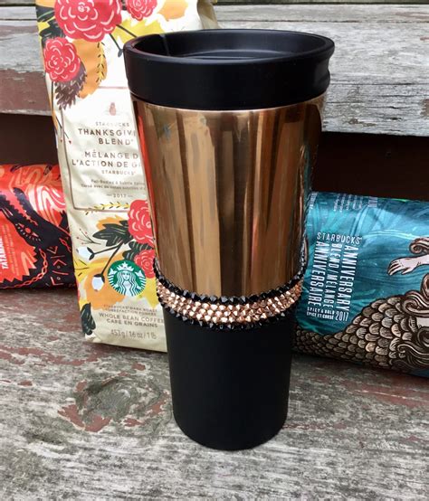 Rose Gold Stainless Steel Starbucks Cup Tumbler Swag W Etsy