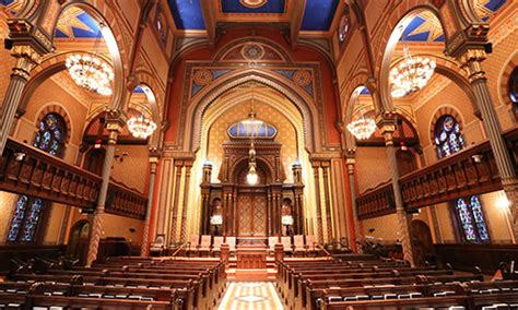 We offer intellectual vigor coupled with the warmth of family. Color photo of the interior of the Central Synagogue ...