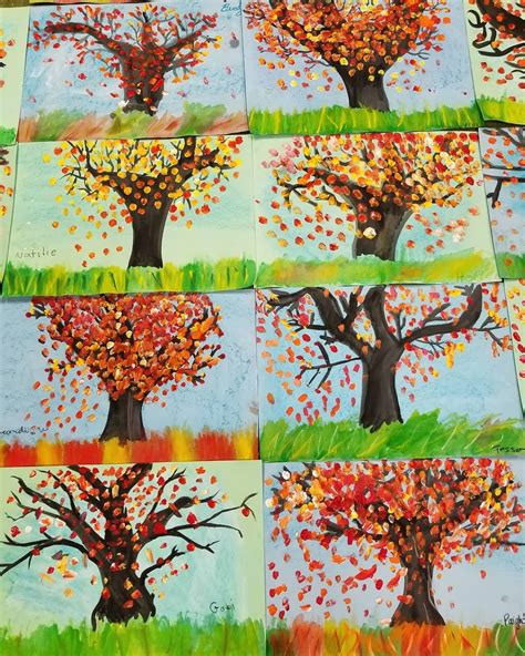 Fall Trees Art Project Tree Art Fall Art Projects Autumn Art