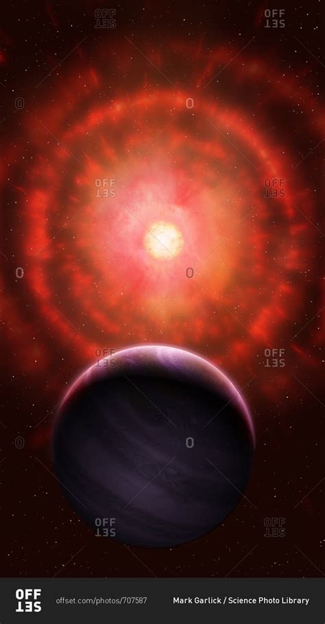 Illustration Of A Red Giant Star Shedding Its Outer Layers Stock Photo