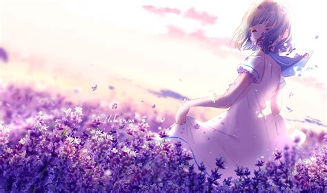 Anime Short Hairs Butterfly Dress Flowers Hd Anime 4k Wallpapers Images Backgrounds Photos
