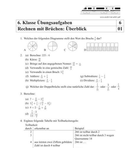 Der grundschulkönig bietet eine umfangreiche sammlung von arbeitsblättern mit matheaufgaben für die 1. Brüche Mathe Arbeitbletter Klasse 6 - Mathematik Aufgaben ...