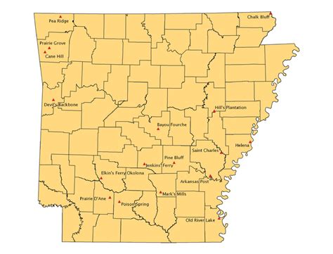 Civil War Events Map Encyclopedia Of Arkansas