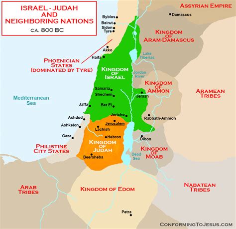 Map Of Israel And Judah Divided Kingdom