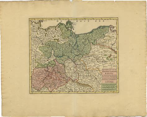 Antique Map Of Upper Saxony By Tirion C1740