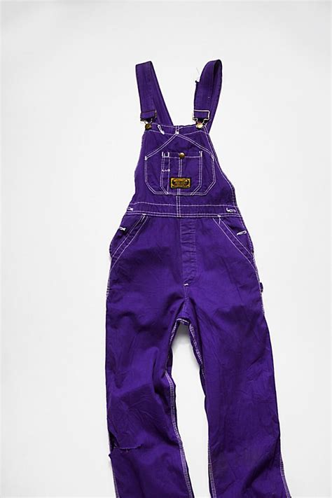 Vintage 1980s Purple Denim Overalls Free People