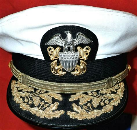 Ww2 Era United States Navy Admirals Summer Uniform Peaked Cap Jb