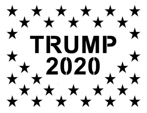 Use a sharp tool to perforate holes along all the edges of the design through the paper. Donald J Trump 2020 President Stars Flag - Custom Stencil ...