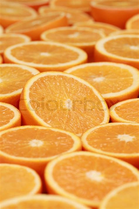 Collection Of Sliced Oranges Forming A Stock Image Colourbox