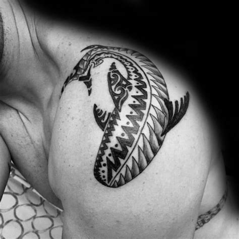 50 Tribal Shark Tattoo Designs For Men Sea Dweller Ideas