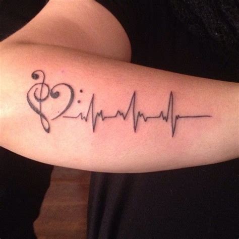 Music Note And Heartbeat Tattoo Englshwer