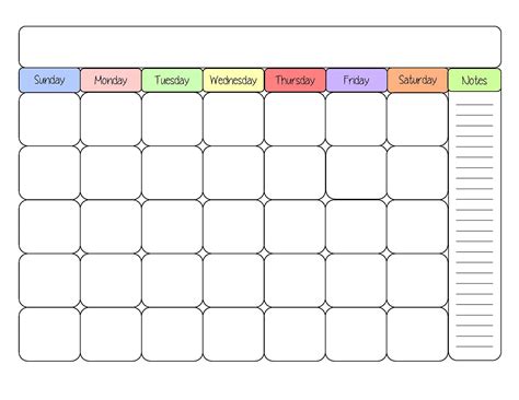 Calendar Template With Lines Printable Blank Calendar Template Blank