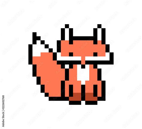 Pixel Art Fox Character Isolated On White Background Wildlifezoo