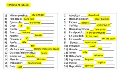 Year 7 Spanish Revision Quiz By Harrisschool Teaching Resources Tes