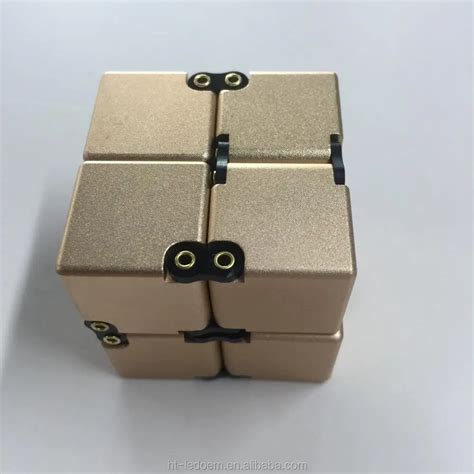 High Quality Gold Color Aluminium Fidget Cube Anti Anxiety Toys For