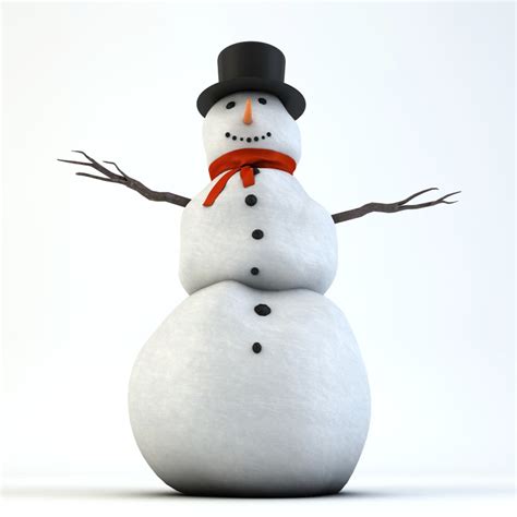 Realistic Snowman 3ds