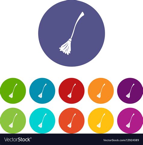 Witches Broom Set Icons Royalty Free Vector Image