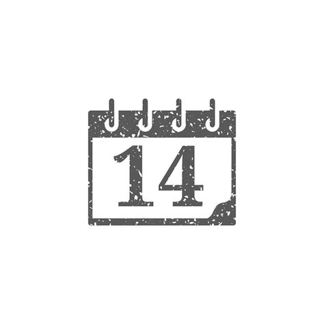 Premium Vector Calendar Icon In Grunge Texture Vector Illustration