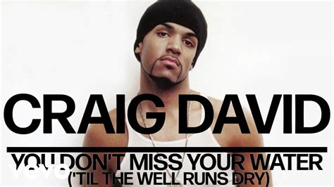Craig David You Dont Miss Your Water Til The Well Runs Dry