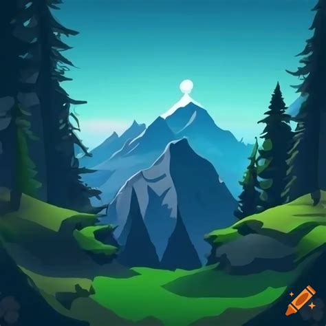 D Mountain Background For Game Design