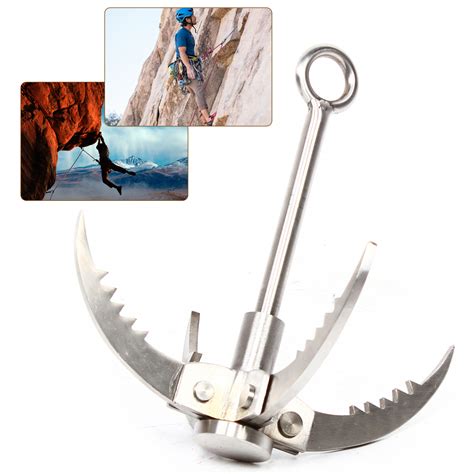 4 Claws Folding Grappling Hook Outdoor Survival Climbing Hook Stainless