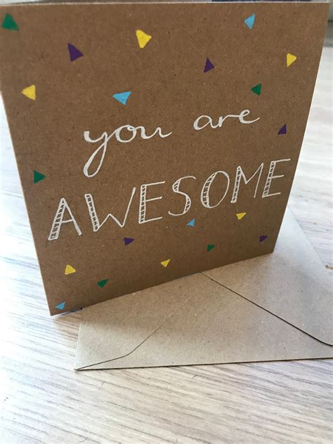 You Are Awesome Card Awesome Card Confetti Card Well Etsy