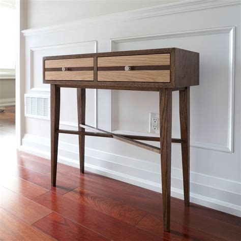 Narrow Console Table With Drawers Mid Century Modern Etsy Canada Narrow Console Table