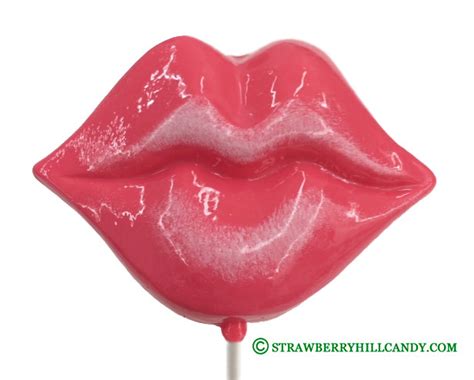 Hot Lips Frosted Pink Lollipop Strawberry Hill Candy
